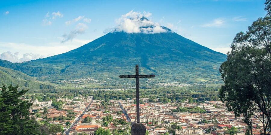 View from Cerro de la Cruz over Antigua and Volcán de Agua
