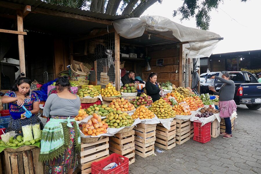 Stalls inside Mercado Central in Antigua Guatemala