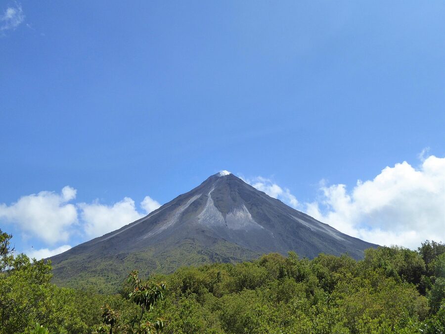 Arenal Volcano cone with Costa Rica national park scenery