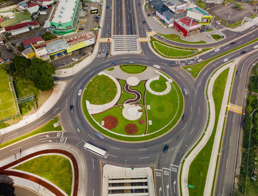 San Jose Costa Rica roundabout aerial view