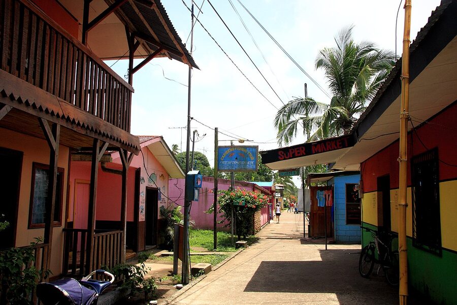 Tortuguero village street Costa Rica