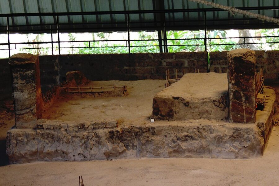 Mayan farming village houses preserved at Joya de Cerén UNESCO site, El Salvador