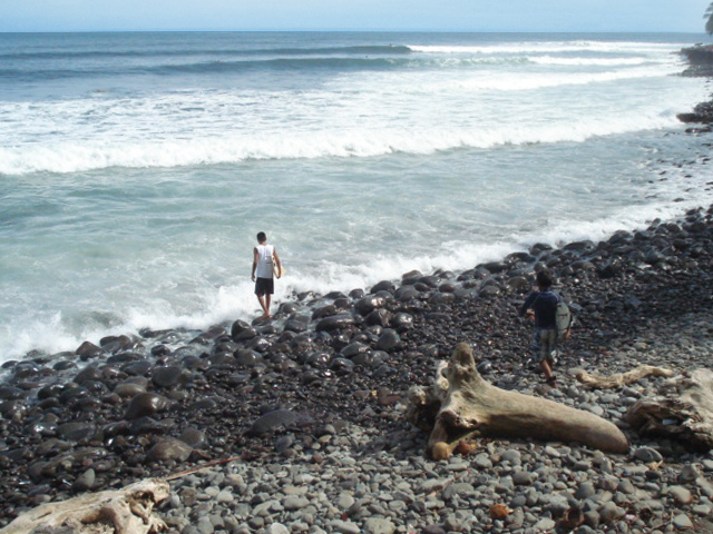 Playa La Libertad pier on the Pacific coast of El Salvador