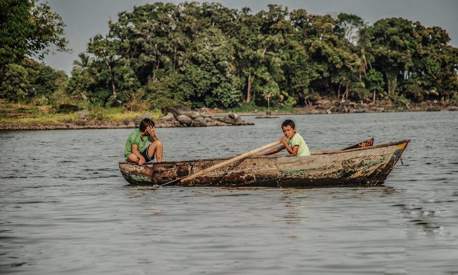 Wooden boat among the Isletas of Lake Nicaragua near Granada