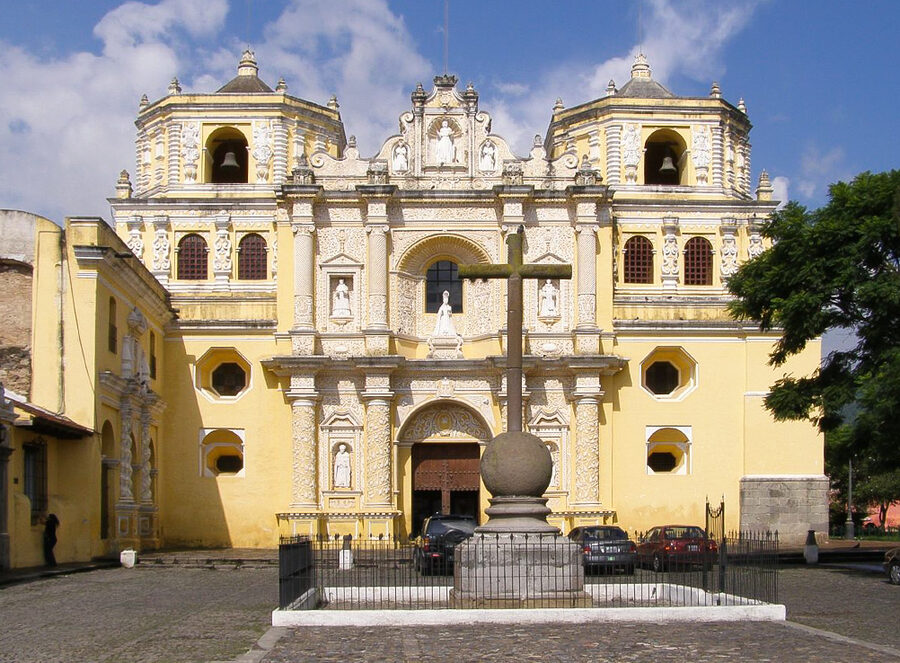 La Merced Church facade in Antigua Guatemala