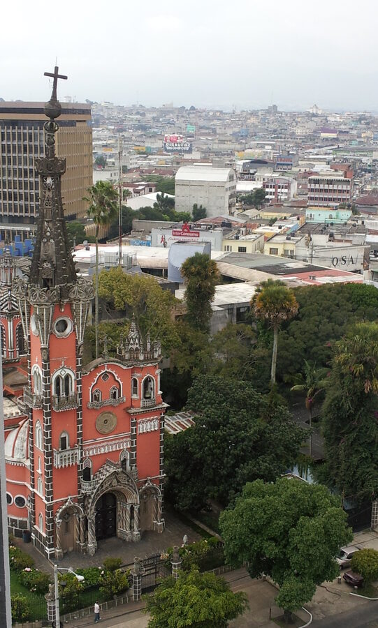 Iglesia Yurrita's Gothic-Moorish facade in Zona 4 Guatemala City
