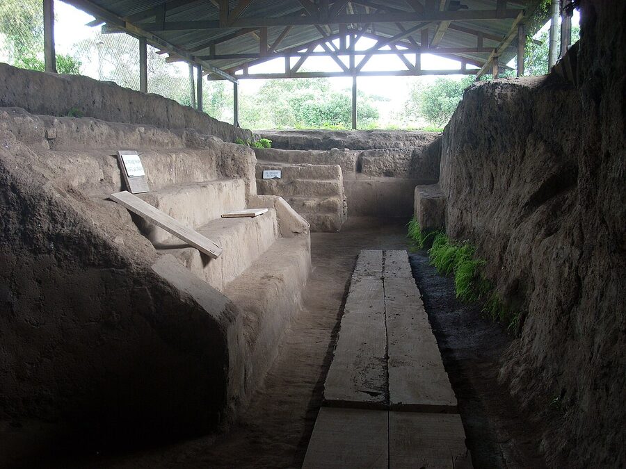 Earthen mounds of Kaminaljuyú archaeological site in Guatemala City