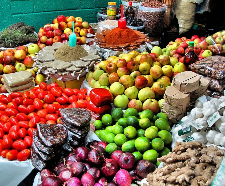 Mercado Central stalls under the Catedral Metropolitana, Zona 1 Guatemala City