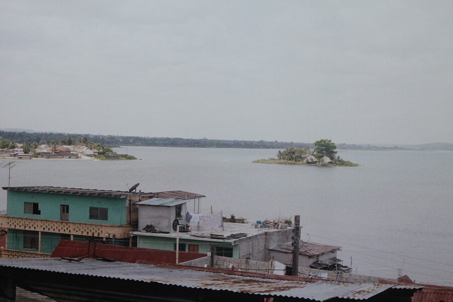 The island town of Flores on Lake Peten Itza, gateway to Tikal