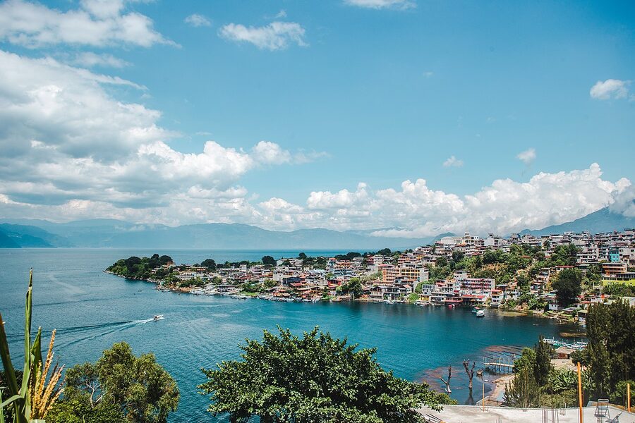 San Pedro La Laguna village on the shore of Lake Atitlan