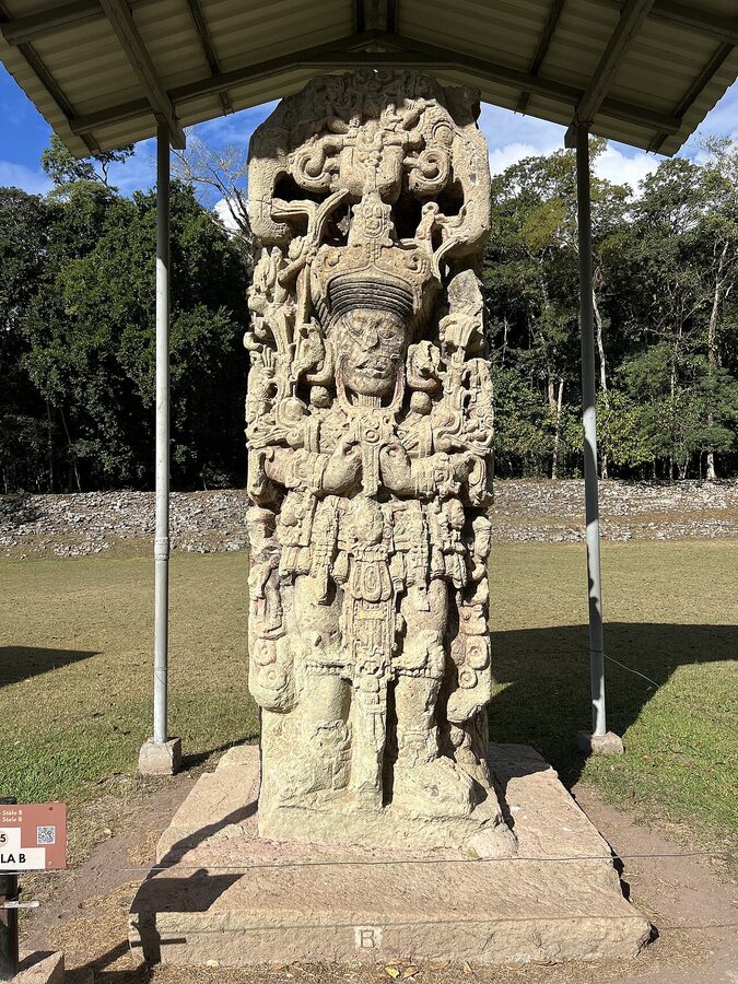Copan Stela B Mayan carving in Honduras