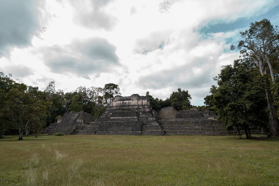 Caracol pyramid in the jungle of Cayo District, Belize
