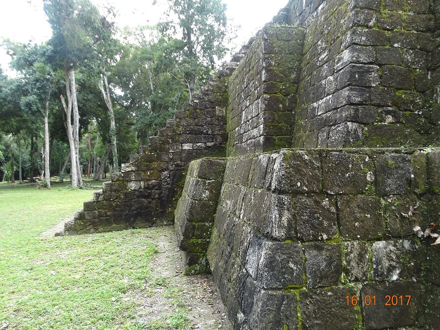 Pyramid at Yaxha archaeological site in Peten, Guatemala