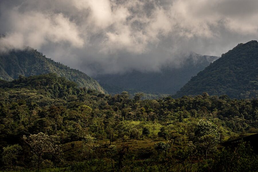 Cloud-covered mountains in Costa Rica