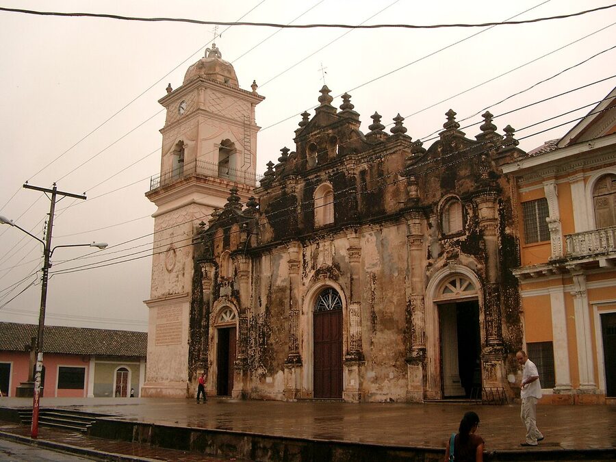 Iglesia de la Merced in Granada, Nicaragua, with its bell tower
