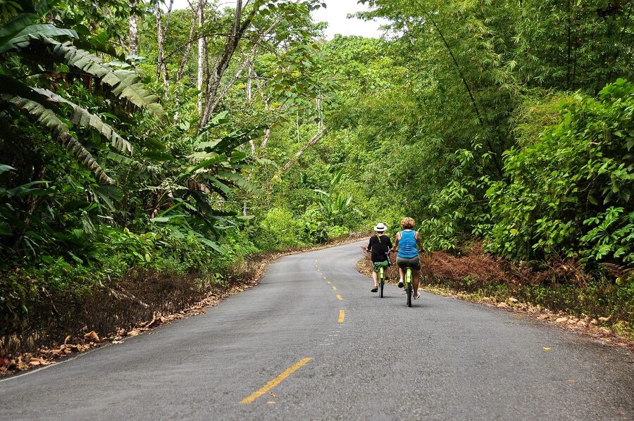 Bicycle on a jungle road in Bocas del Toro