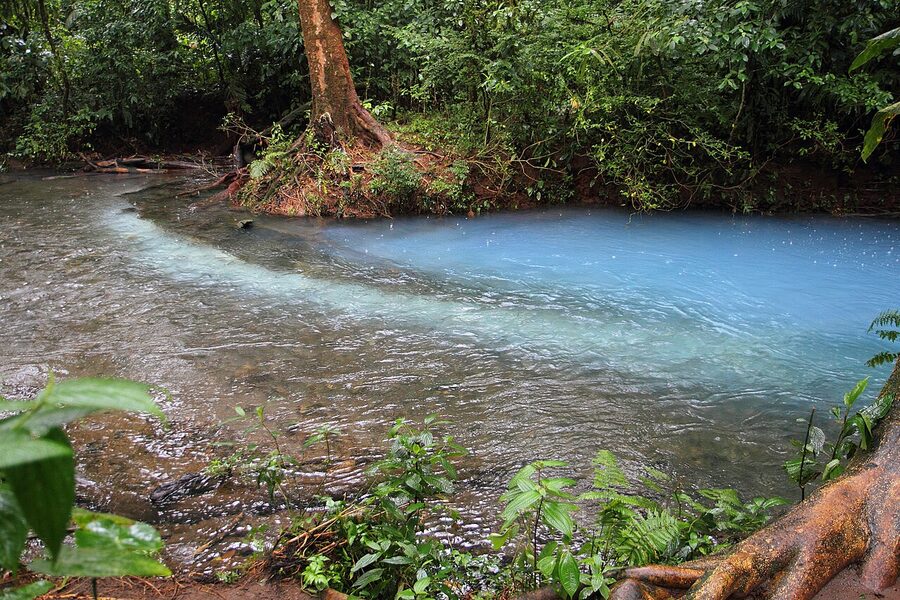 Rio Celeste blue waterfall, Costa Rica