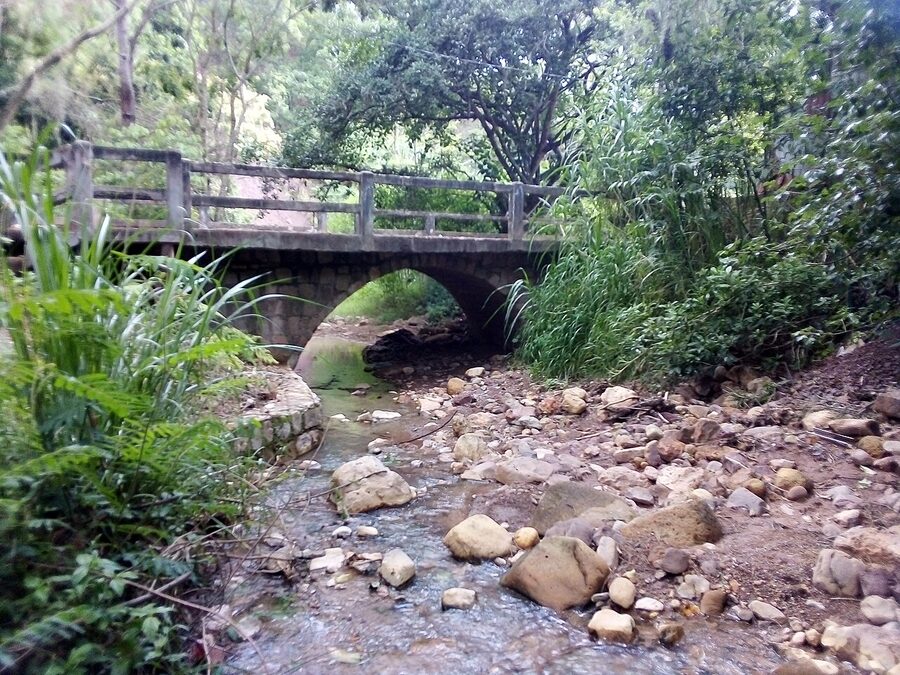 Stone bridge over a small river near Santa Lucia village close to Valle de Angeles