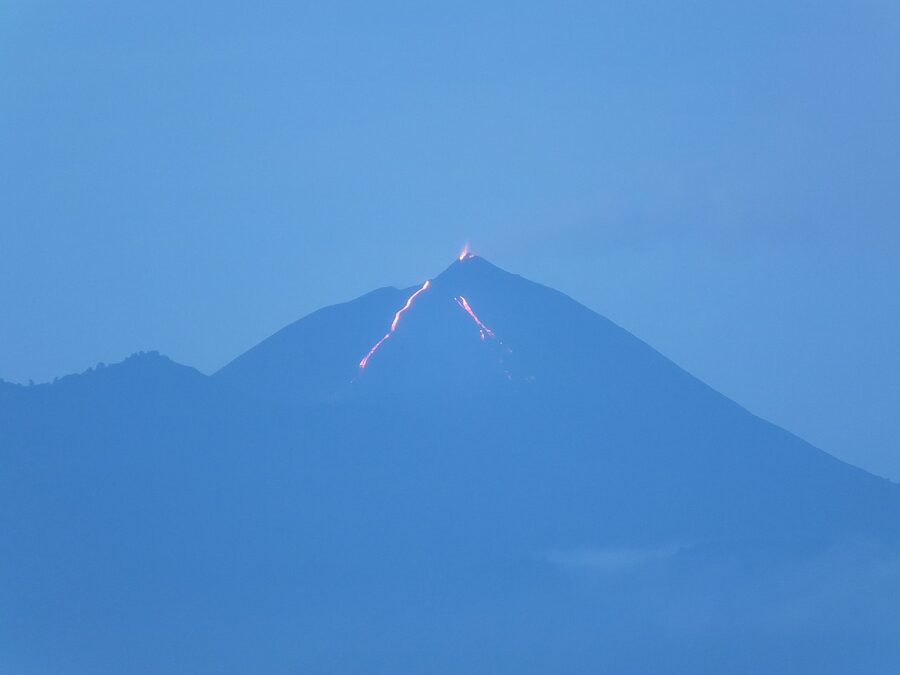 Glowing lava flow on Volcan Pacaya, Guatemala in 2009