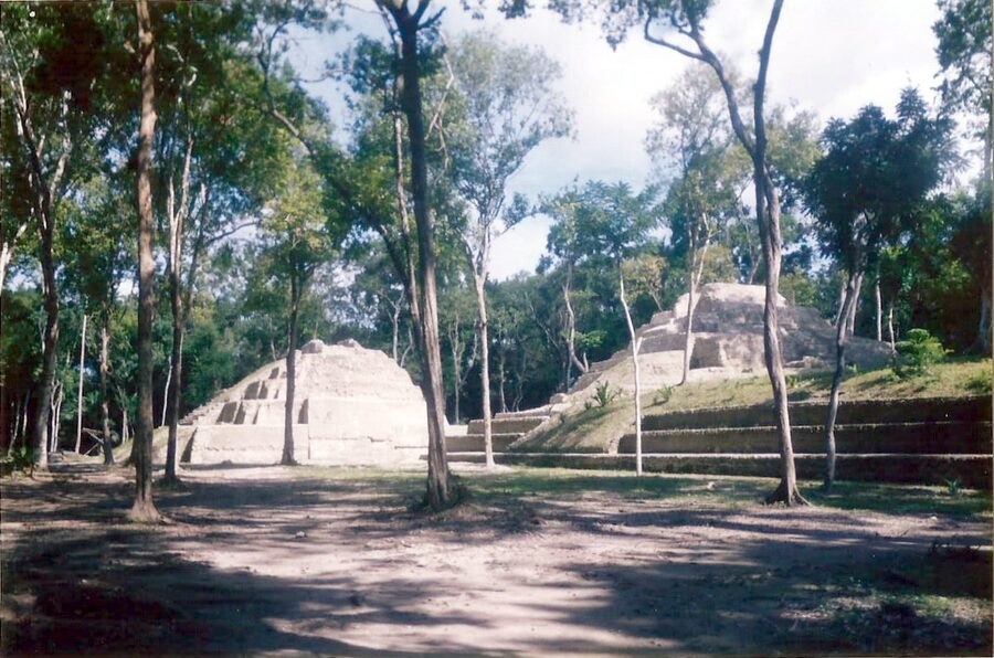 Yaxha pyramids Peten Guatemala